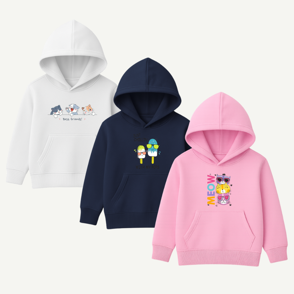 Printed Hoodies Bundle for KIDS Pack of 3