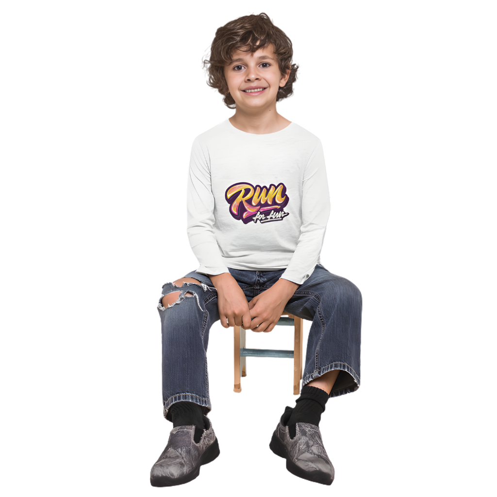 RUN for Fun Full Sleeve Printed T-Shirt for Kids