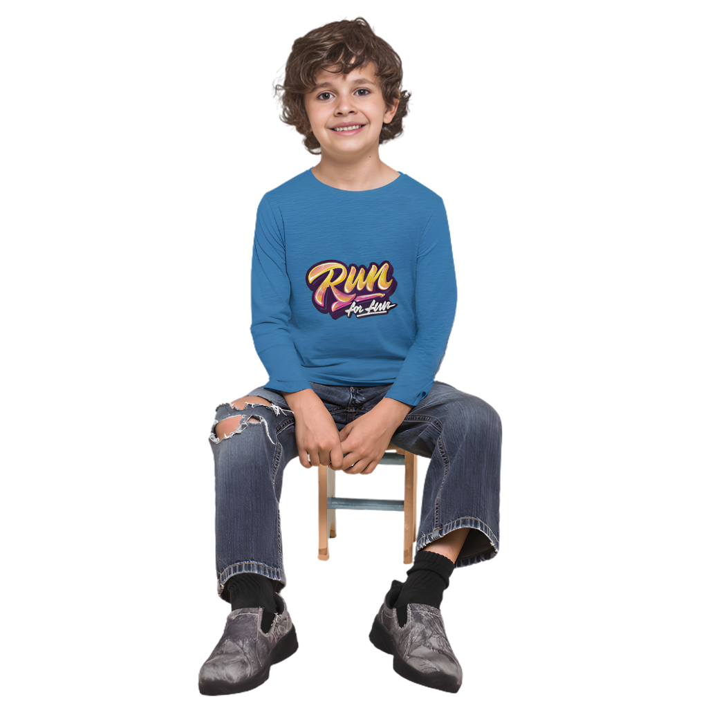 RUN for Fun Full Sleeve Printed T-Shirt for Kids