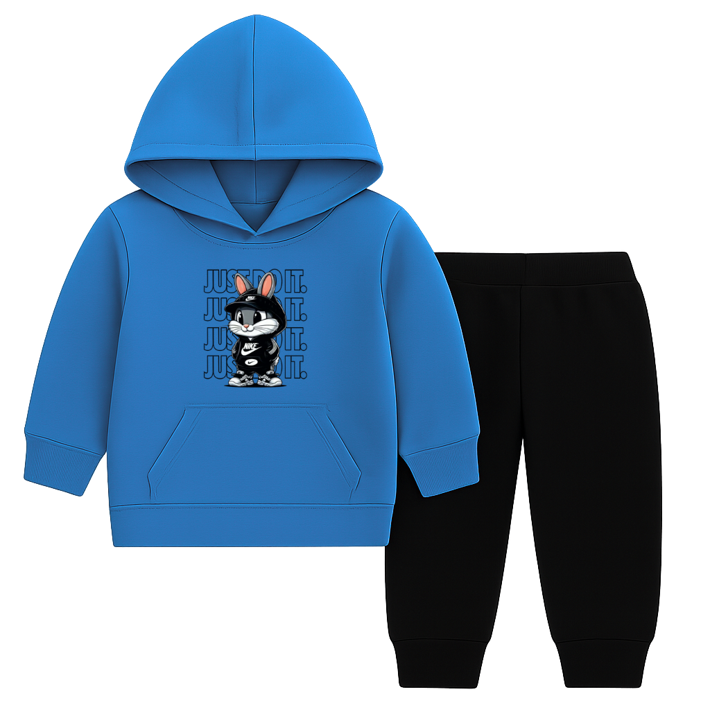 JUST DO IT Printed Hooded Tracksuit for Kids