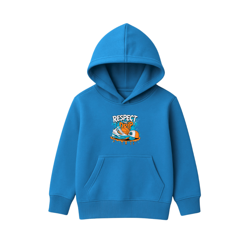 Respect The Drip Printed Hooded for Kids