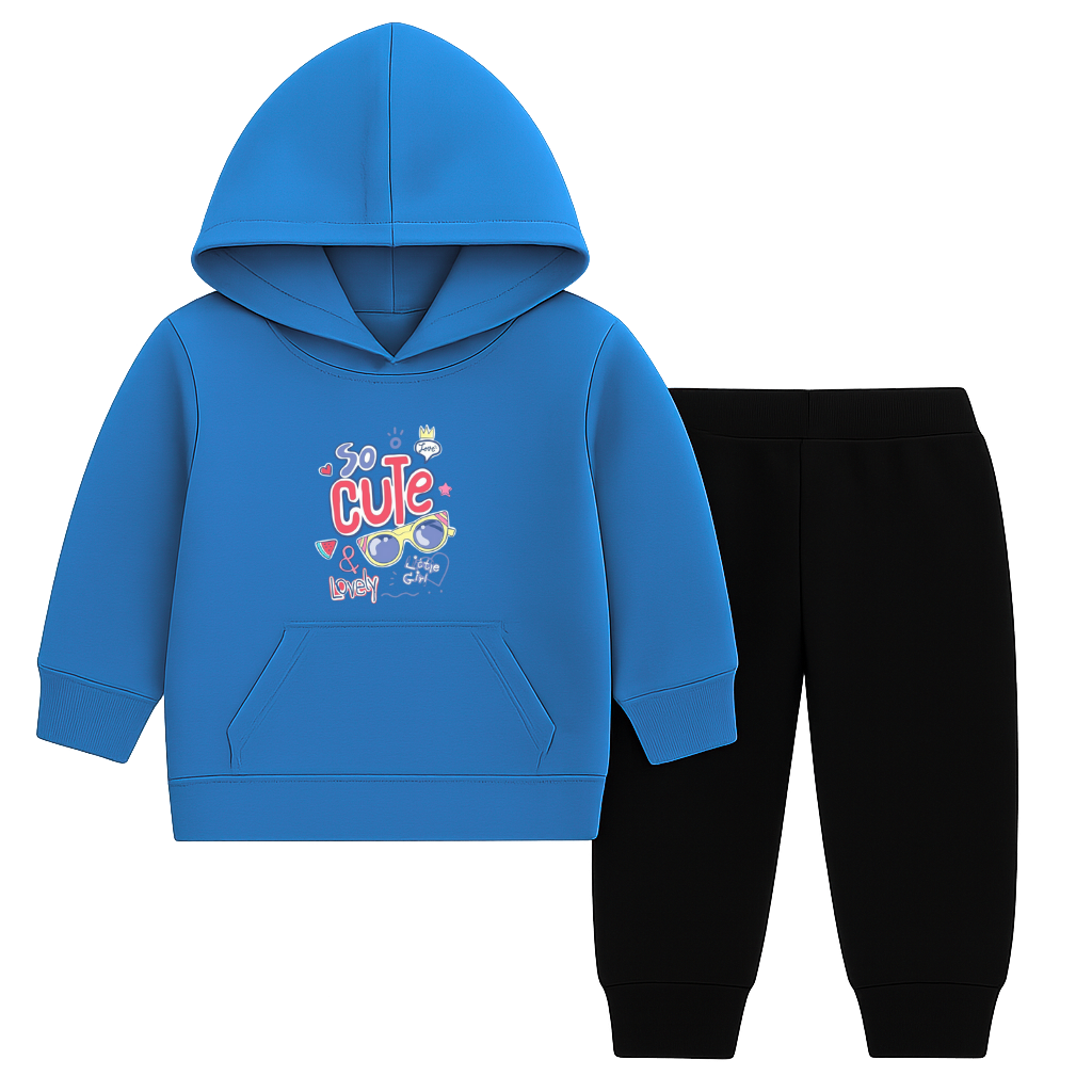 So Cute & Lovely Printed Hooded Tracksuit for Kids