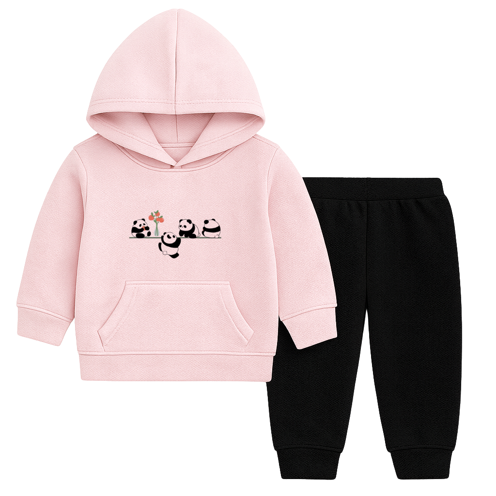 Panda's Edition Printed Hooded Tracksuit for Kids