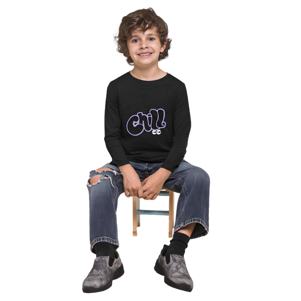 Chill Full Sleeve Printed T-Shirt for Kids