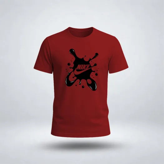 Black Paint-Splatter Graphic Tee for Men's