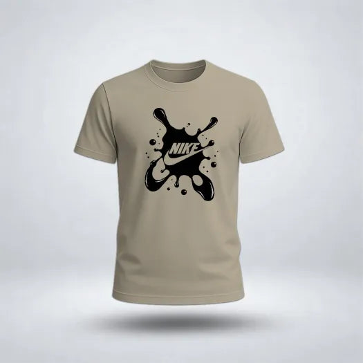 Black Paint-Splatter Graphic Tee for Men's
