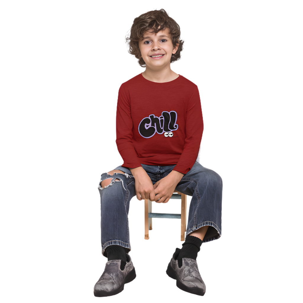 Chill Full Sleeve Printed T-Shirt for Kids