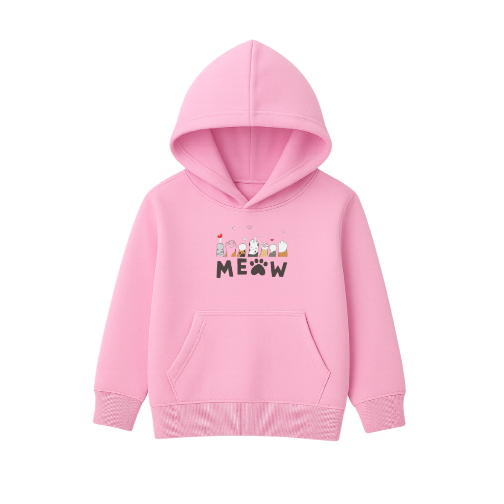 MEOW Paw Squad Printed Hooded for Kids
