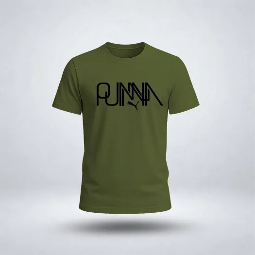 Modern Sports Leaping Cat Underneath Graphic Tee for Men's