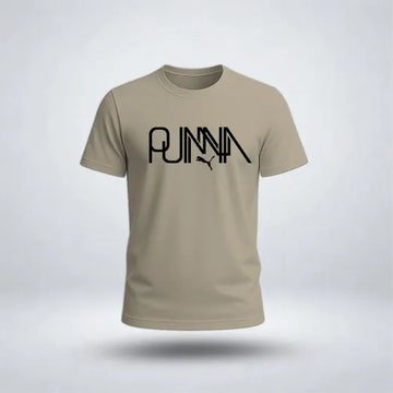 Modern Sports Leaping Cat Underneath Graphic Tee for Men's