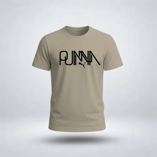 Modern Sports Leaping Cat Underneath Graphic Tee for Men's