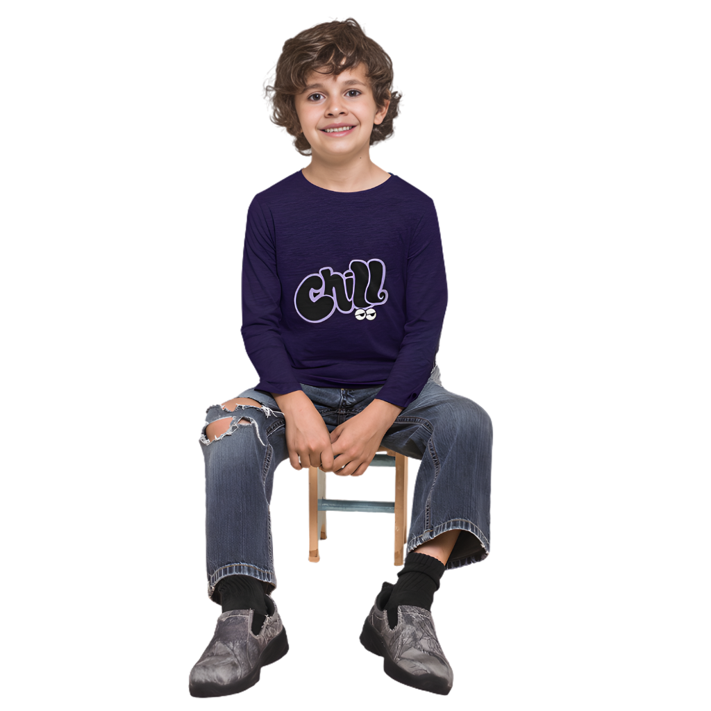 Chill Full Sleeve Printed T-Shirt for Kids
