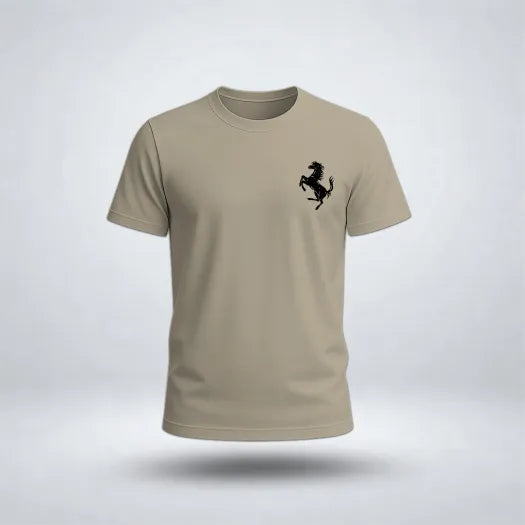 Black Prancing Horse Graphic Tee for Men's
