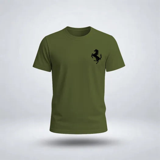 Black Prancing Horse Graphic Tee for Men's