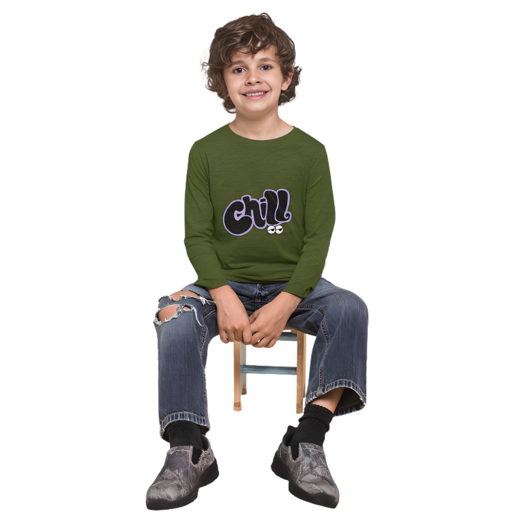 Chill Full Sleeve Printed T-Shirt for Kids