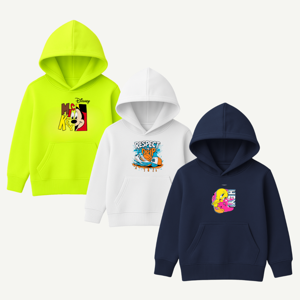 Printed Hoodies Bundle for KIDS Pack of 3