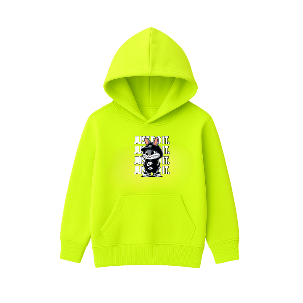 JUST DO IT Rabbit Printed Hooded for Kids