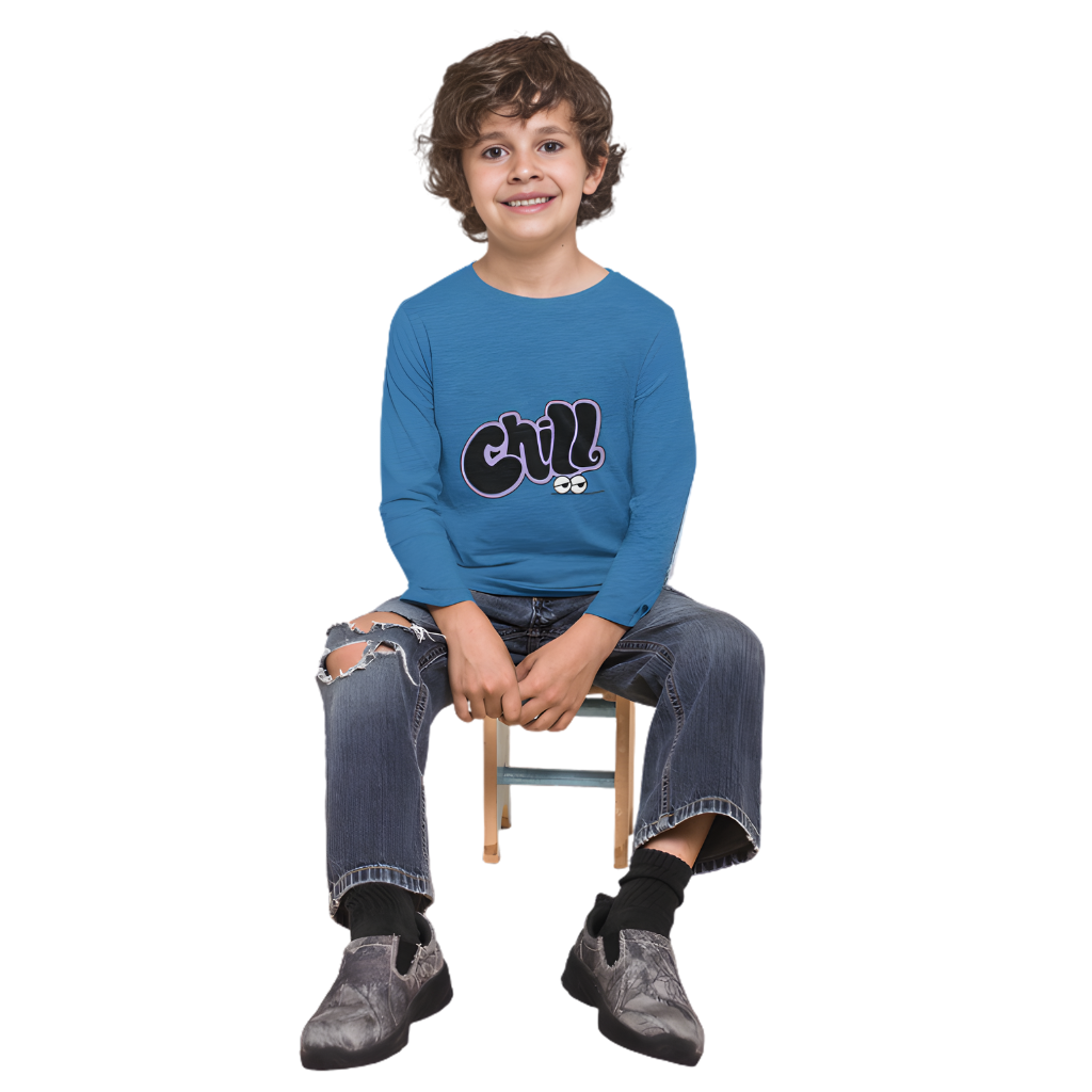 Chill Full Sleeve Printed T-Shirt for Kids