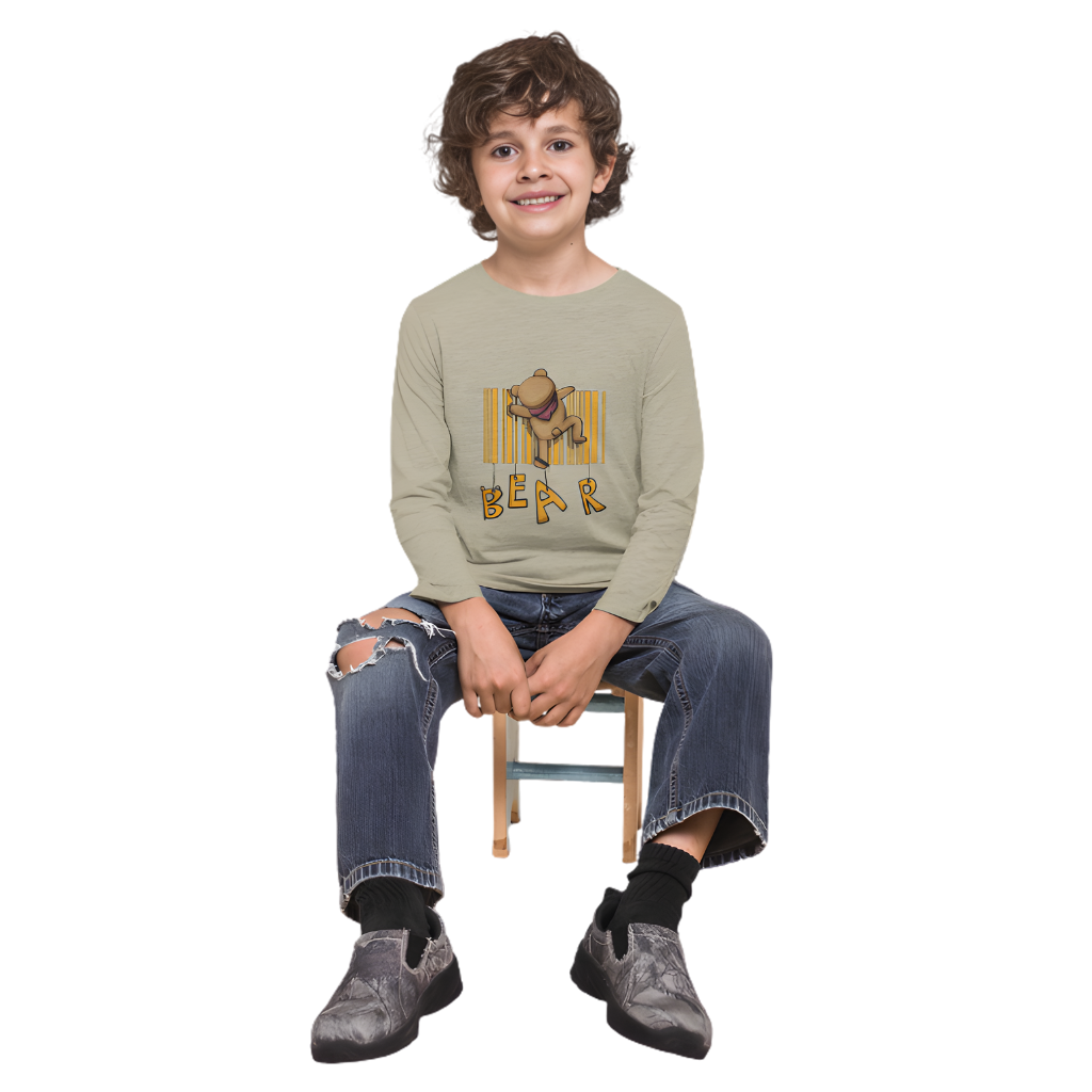 Bear Full Sleeve Printed T-Shirt for Kids