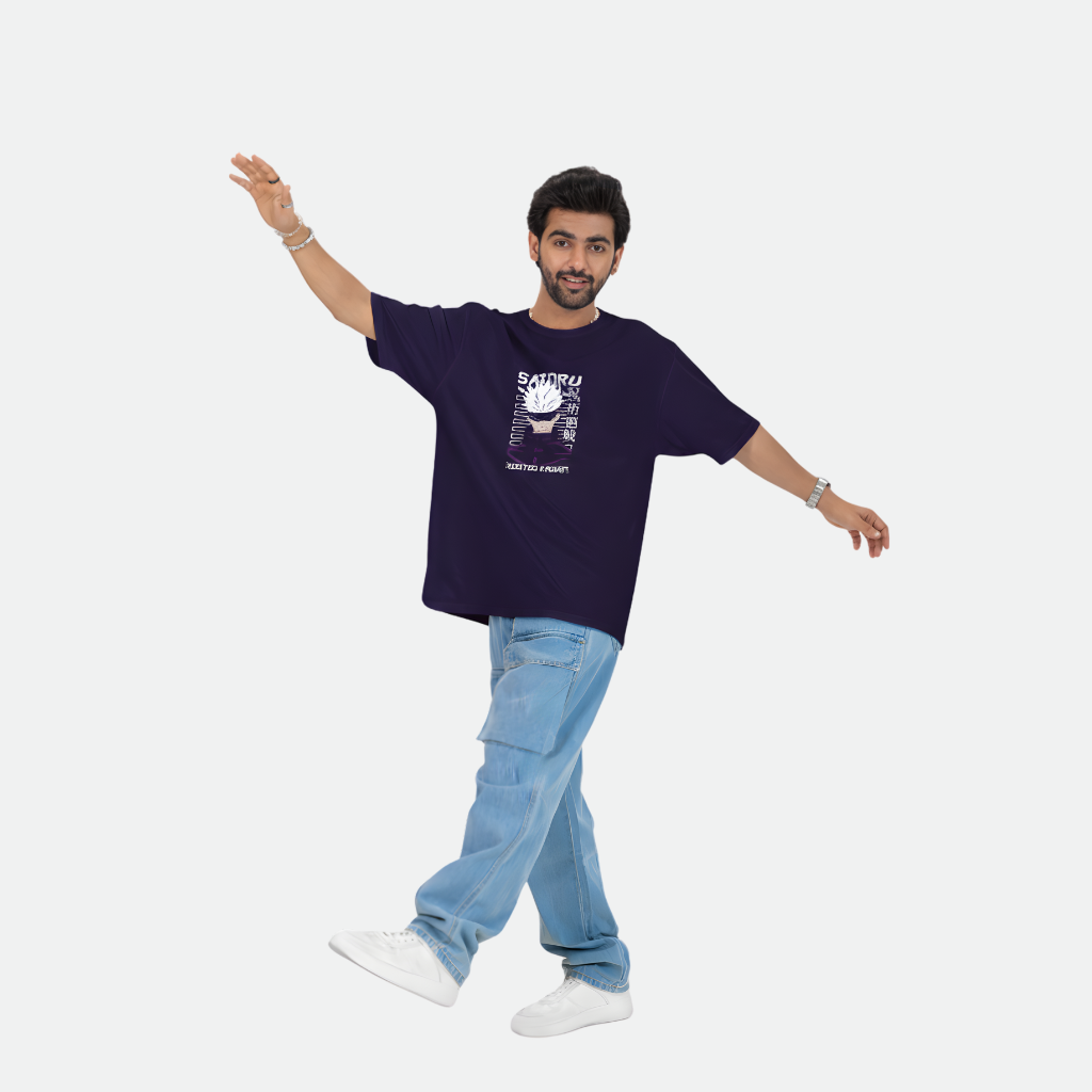 Men’s Gojo Satoru Anime Drop Shoulder Tee