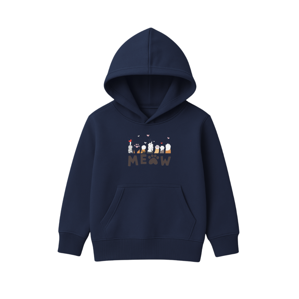 MEOW Paw Squad Printed Hooded for Kids