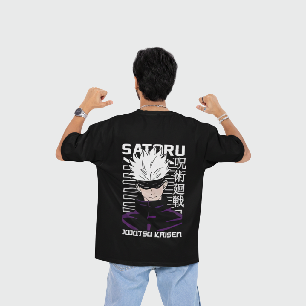 GOJO SATORU Anime Drop Shoulder Tee for Boys
