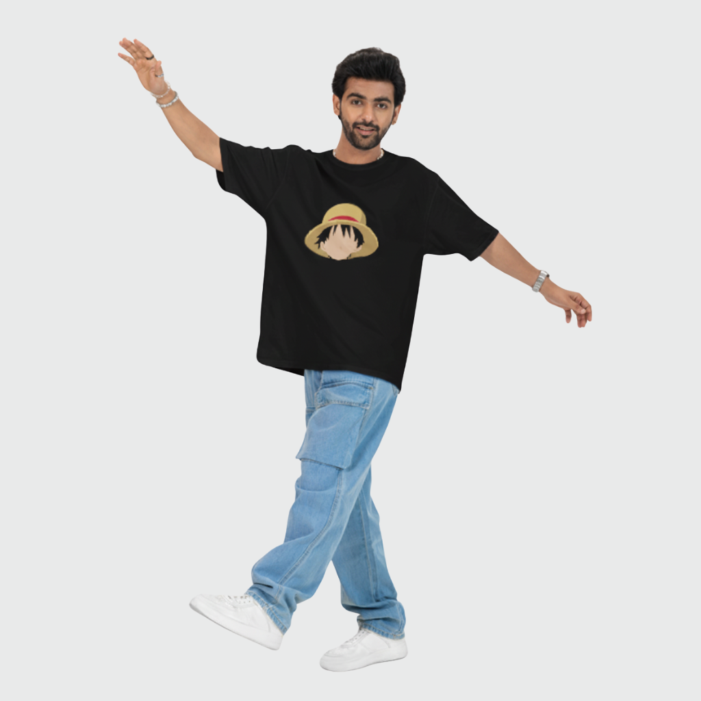 Men’s Black Drop Shoulder One-Piece Tee