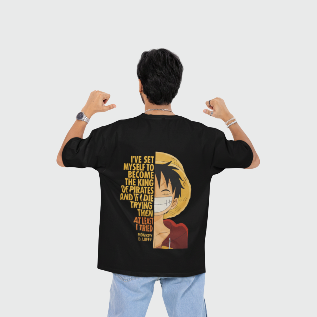 Men’s Black Drop Shoulder One-Piece Tee