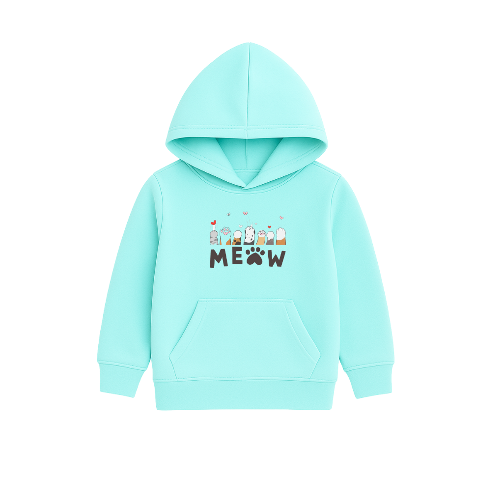 MEOW Paw Squad Printed Hooded for Kids