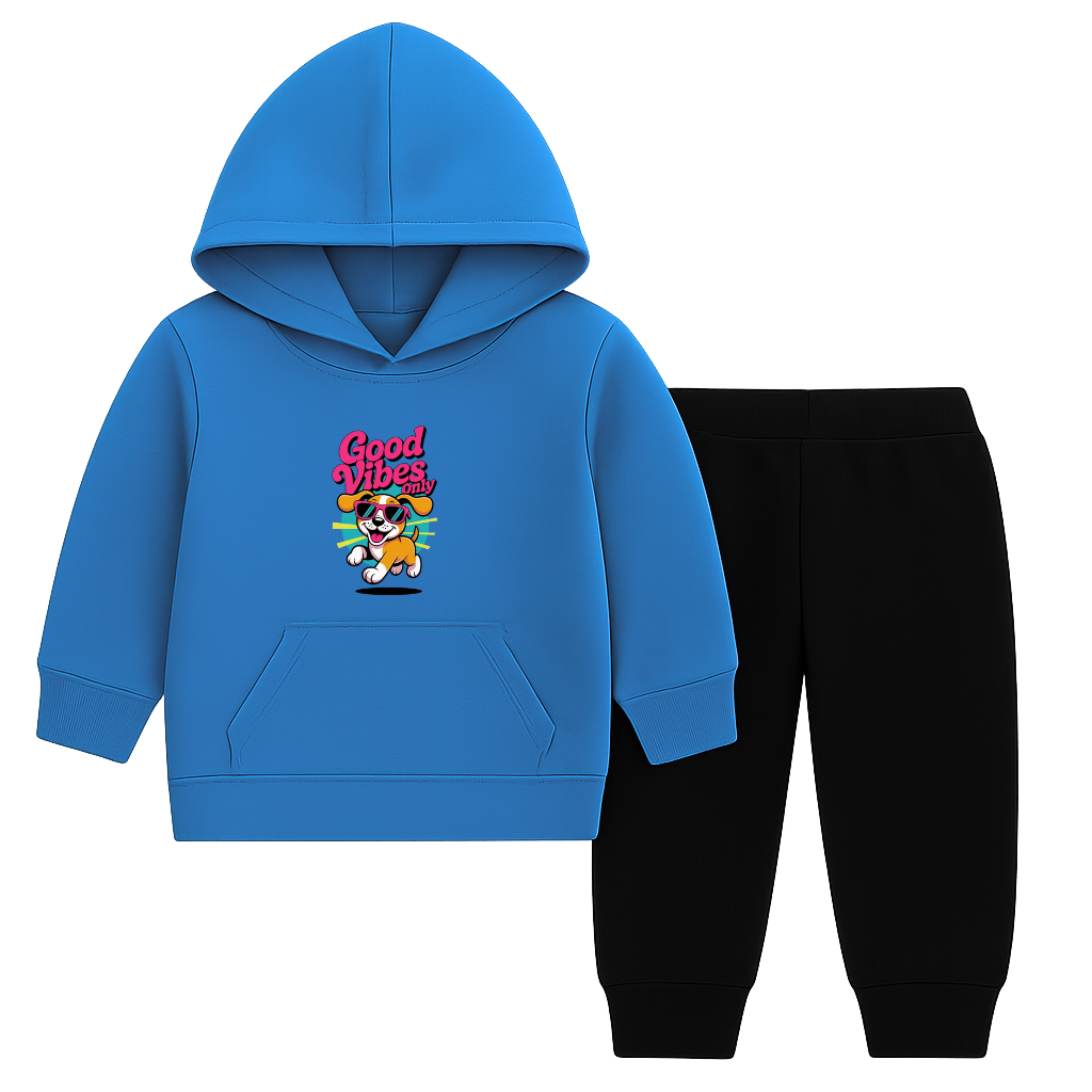 Good Vibes Printed Hooded Tracksuit for Kids