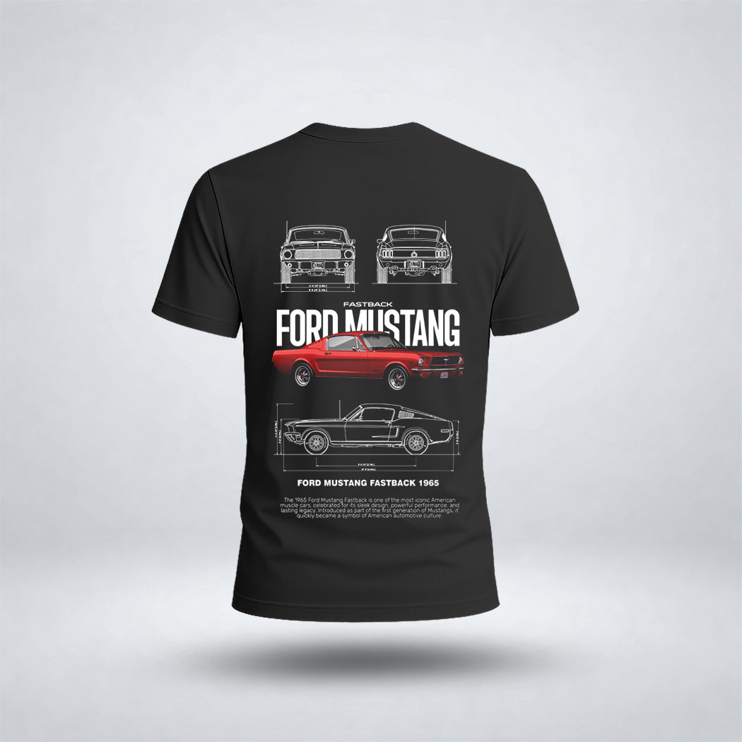 Boy's Drop Shoulder Ford-Mustang Car Tee