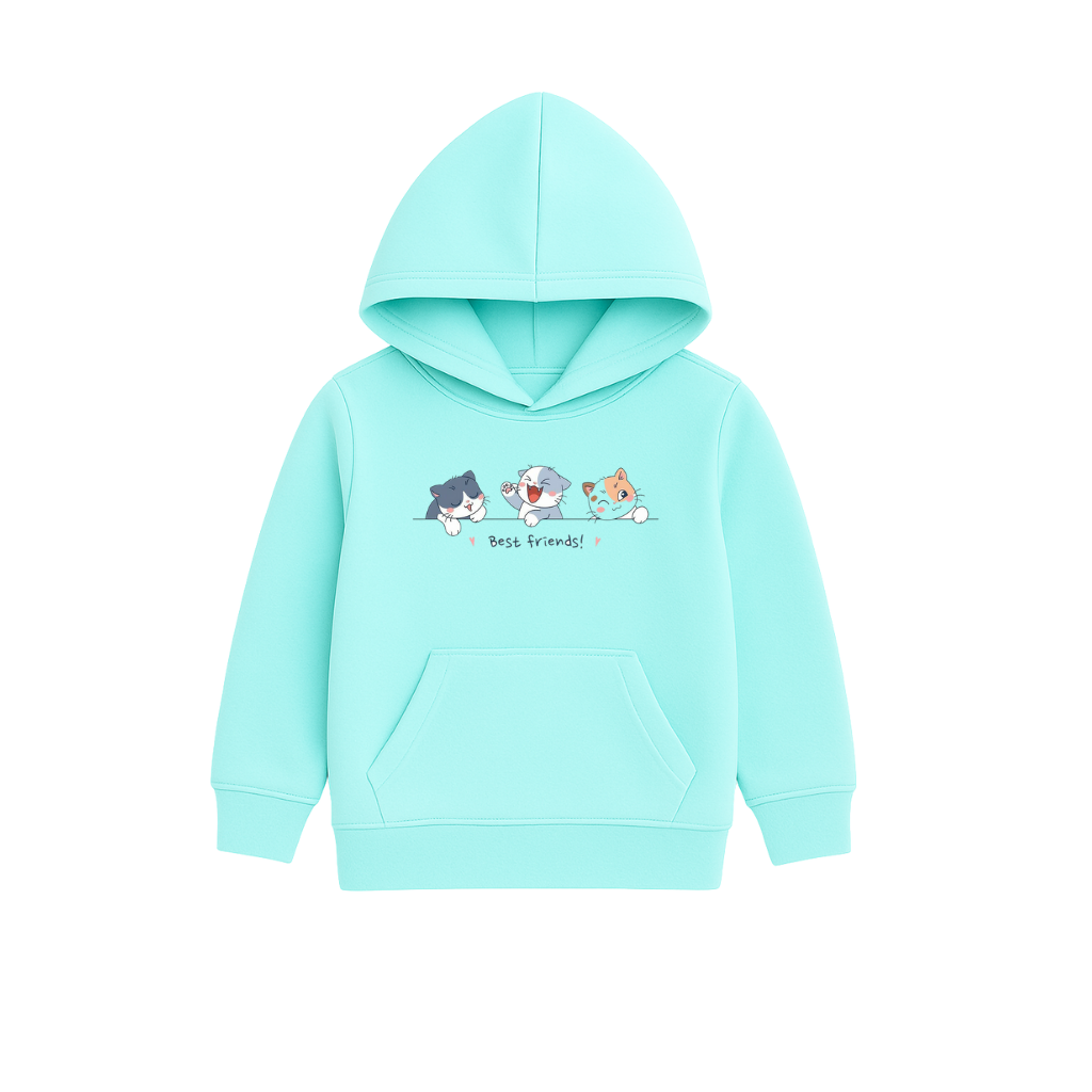 Best Friends Cats Printed Hooded for Kids