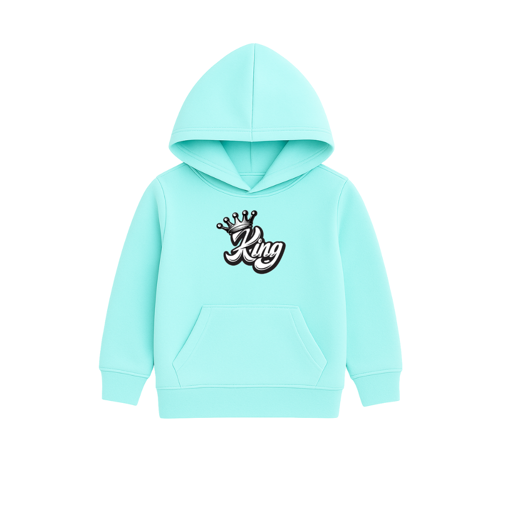 KING Logo Printed Hooded for Kids