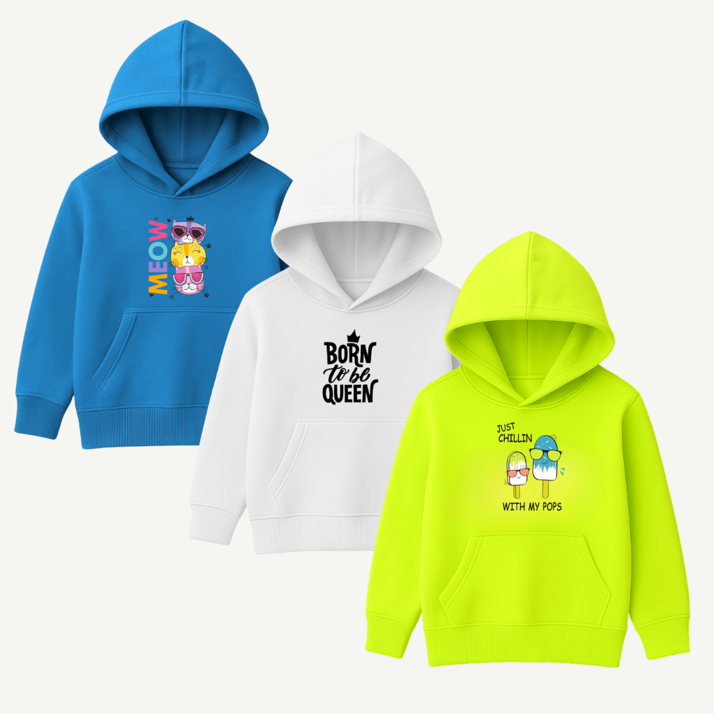 Printed Hoodies Bundle for KIDS Pack of 3