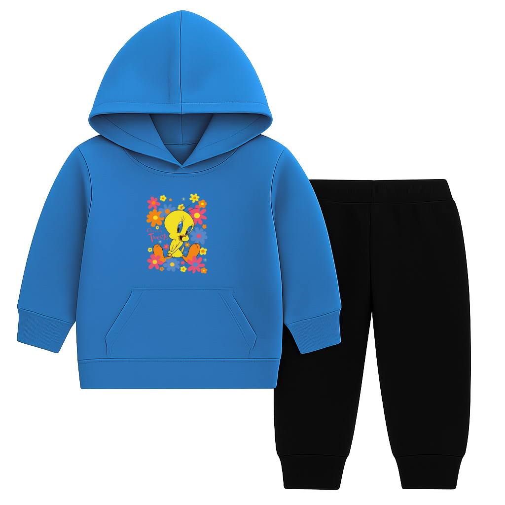 Ooooh Tweets Printed Hooded Tracksuit for Kids