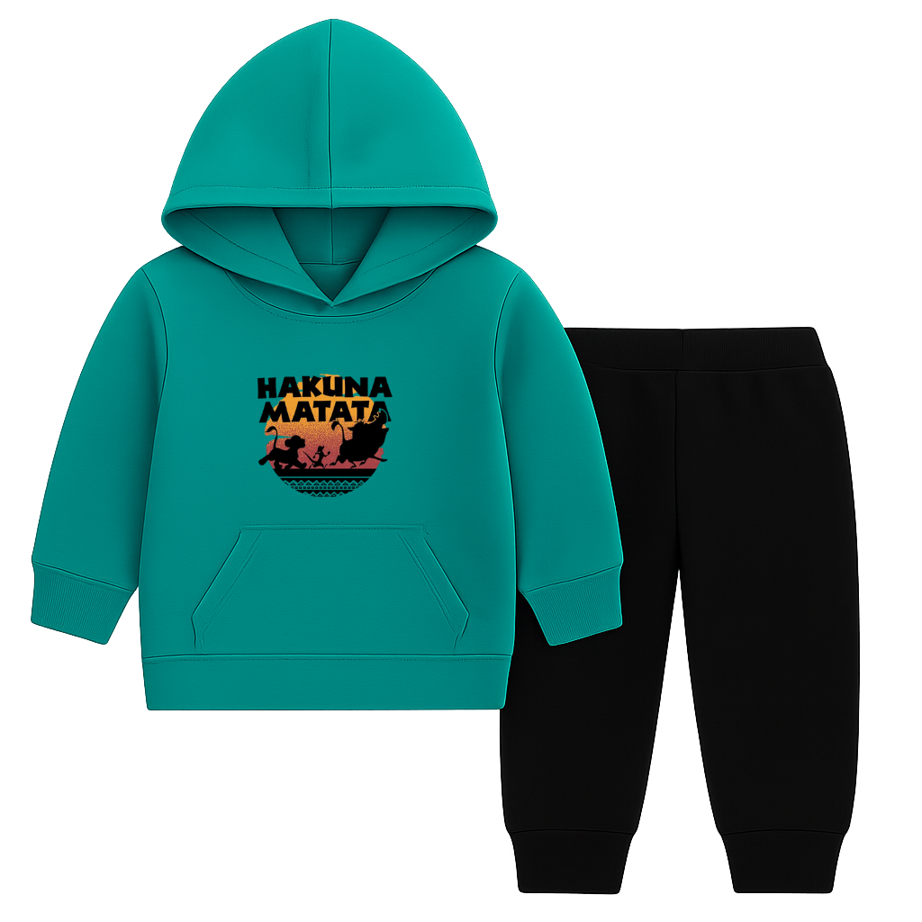 Printed Hooded Tracksuit for Kids (HAKUNA MATATA)