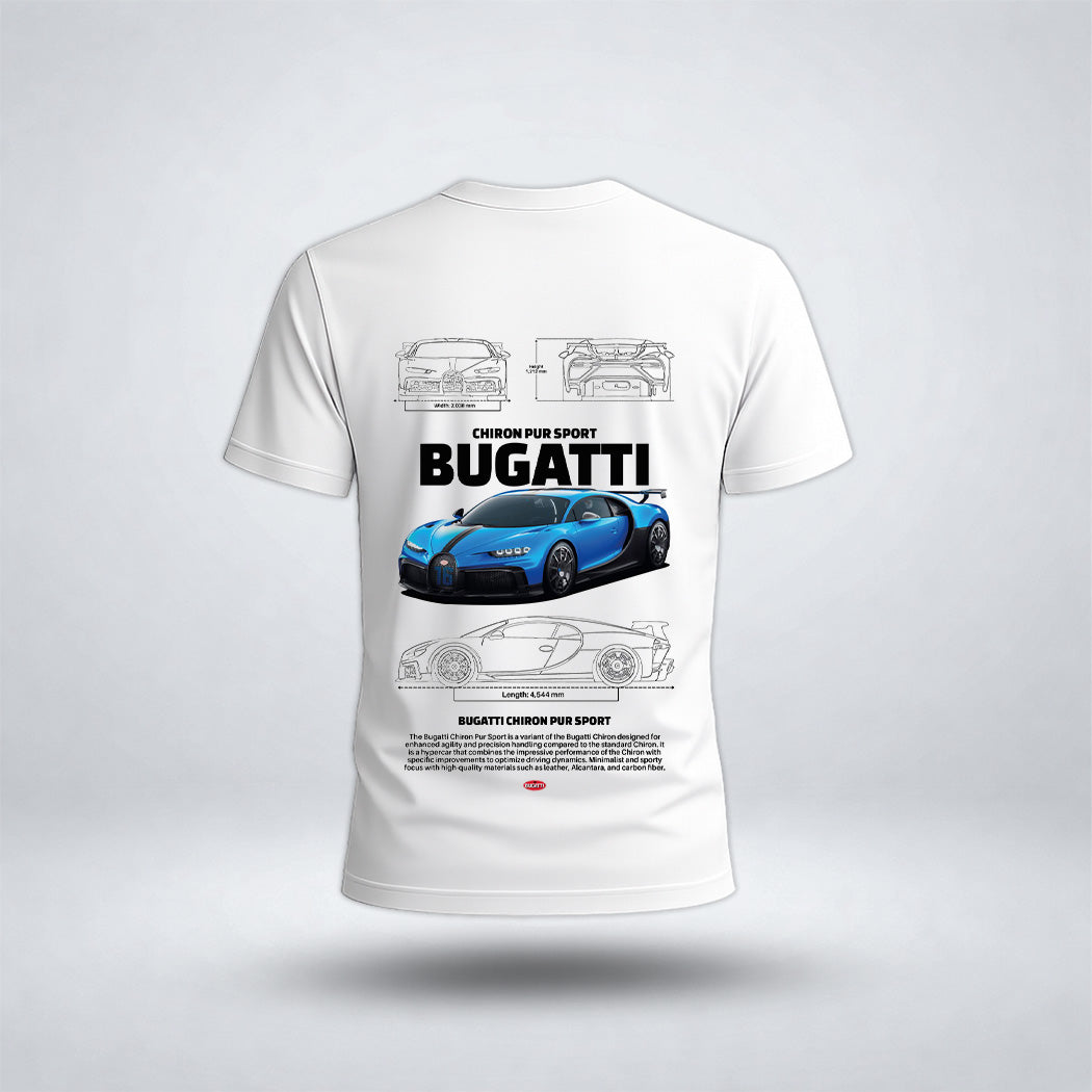 Boys's Drop Shoulder Buga-tti Car Tee