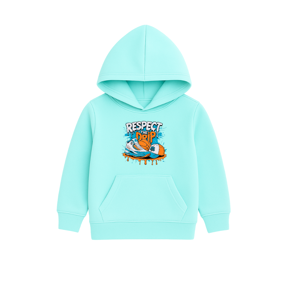 Respect The Drip Printed Hooded for Kids