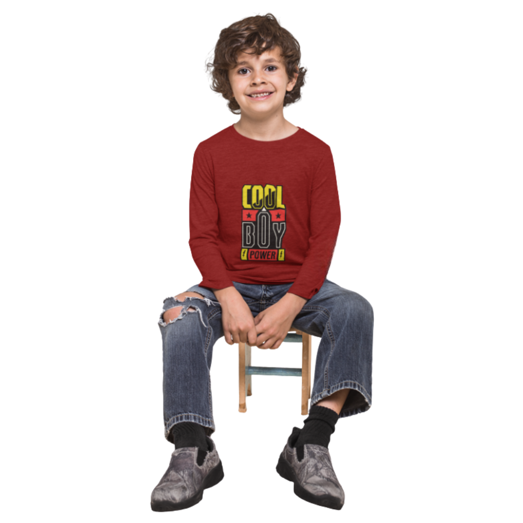 Cool Boy Power Full Sleeve Printed T-Shirt for Kids