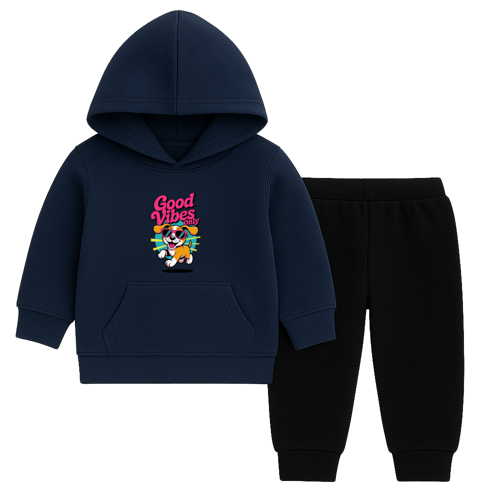 Good Vibes Printed Hooded Tracksuit for Kids