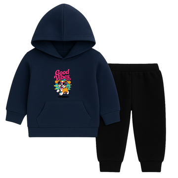 Good Vibes Printed Hooded Tracksuit for Kids