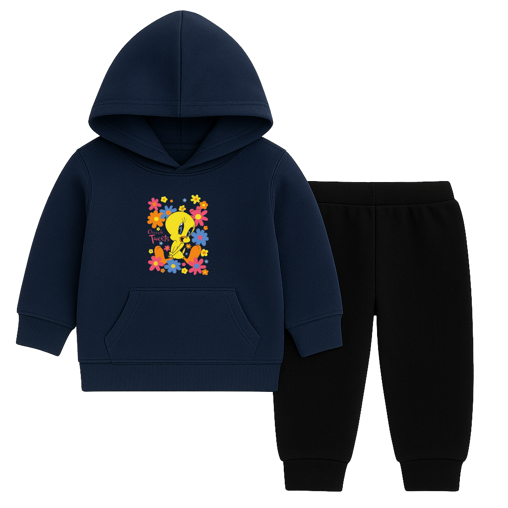 Ooooh Tweets Printed Hooded Tracksuit for Kids