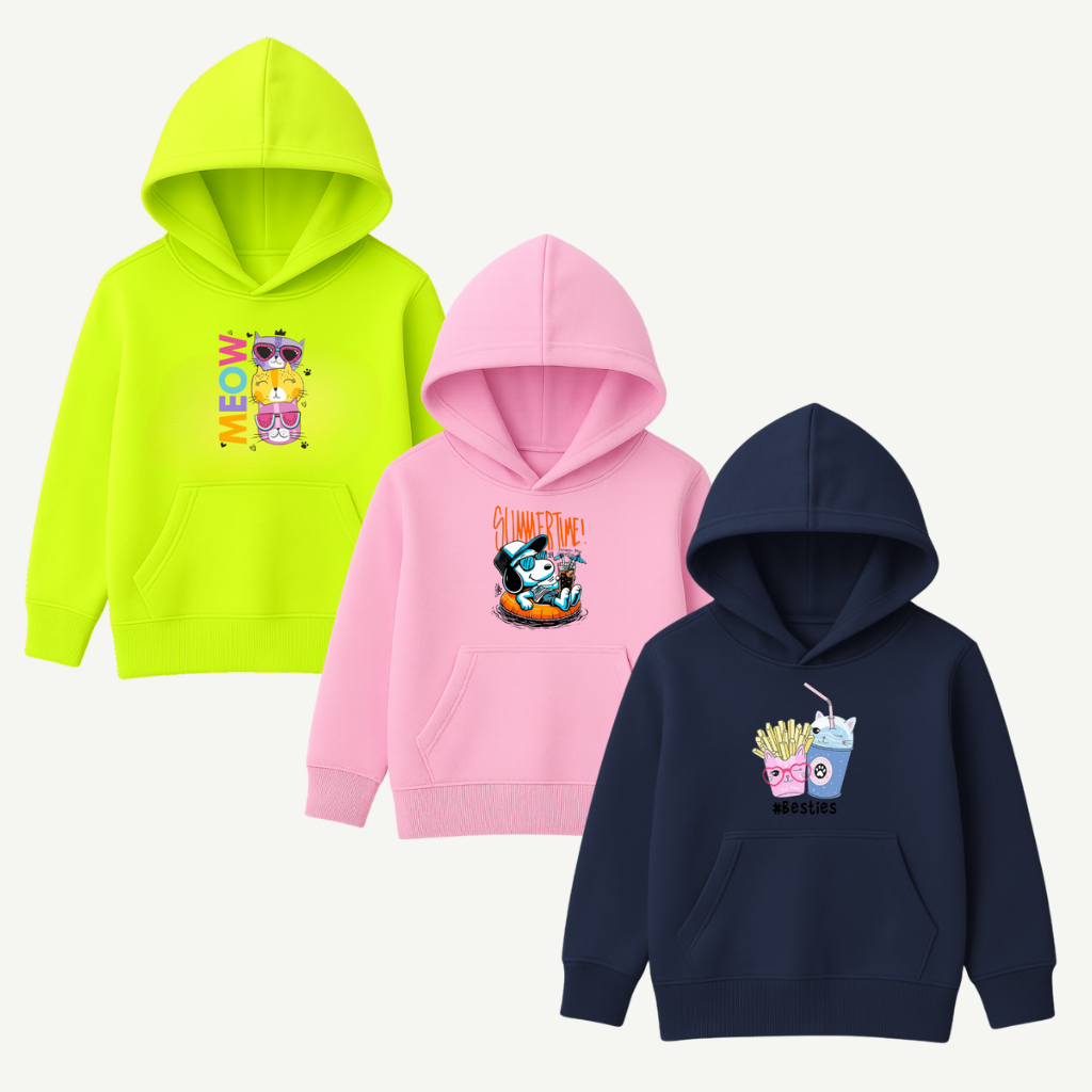 Printed Hoodies Bundle for KIDS Pack of 3