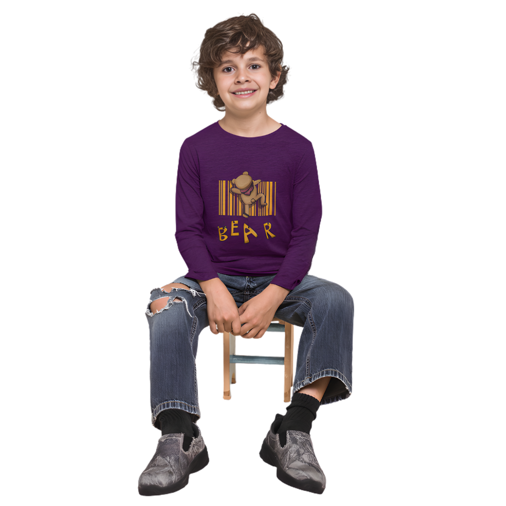Bear Full Sleeve Printed T-Shirt for Kids
