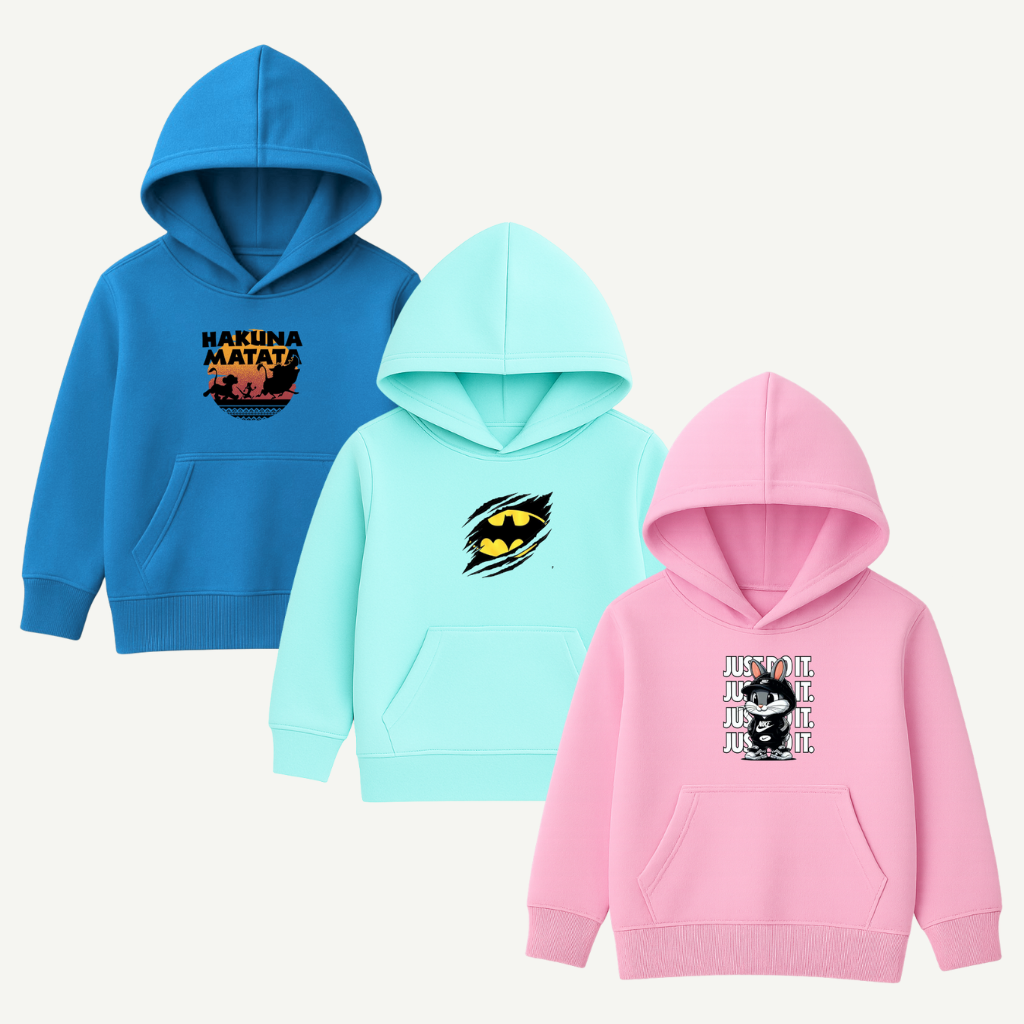 Printed Hoodies Bundle for KIDS Pack of 3