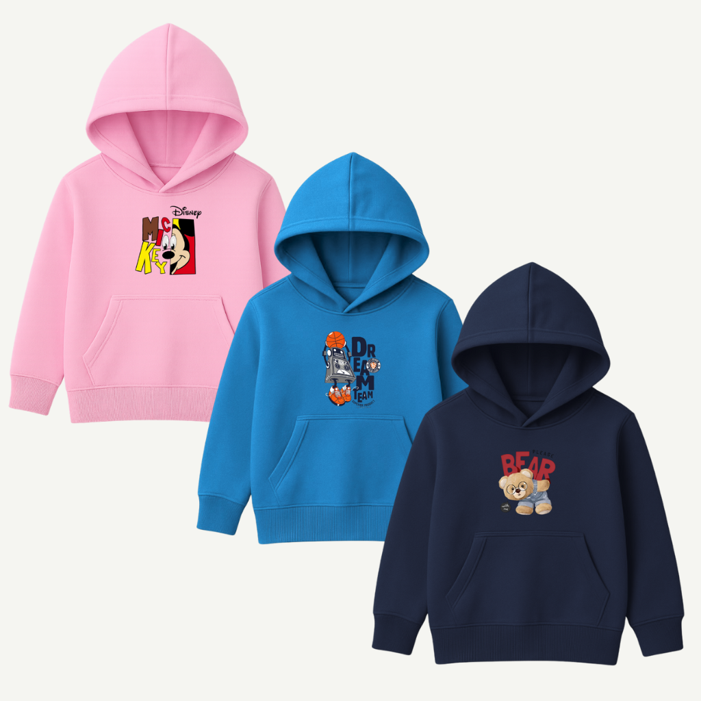 Printed Hoodies Bundle for KIDS Pack of 3