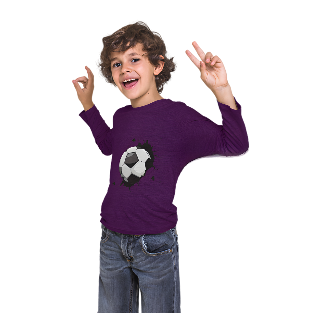 FOOTBALL Full Sleeve Printed T-Shirt for Kids