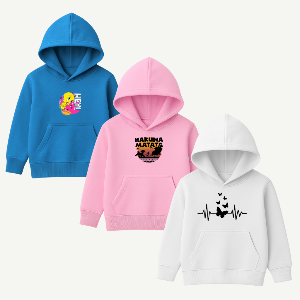 Printed Hoodies Bundle for KIDS Pack of 3