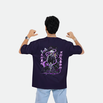 Men’s Purple Aura Anime Warrior Drop Shoulder Tee