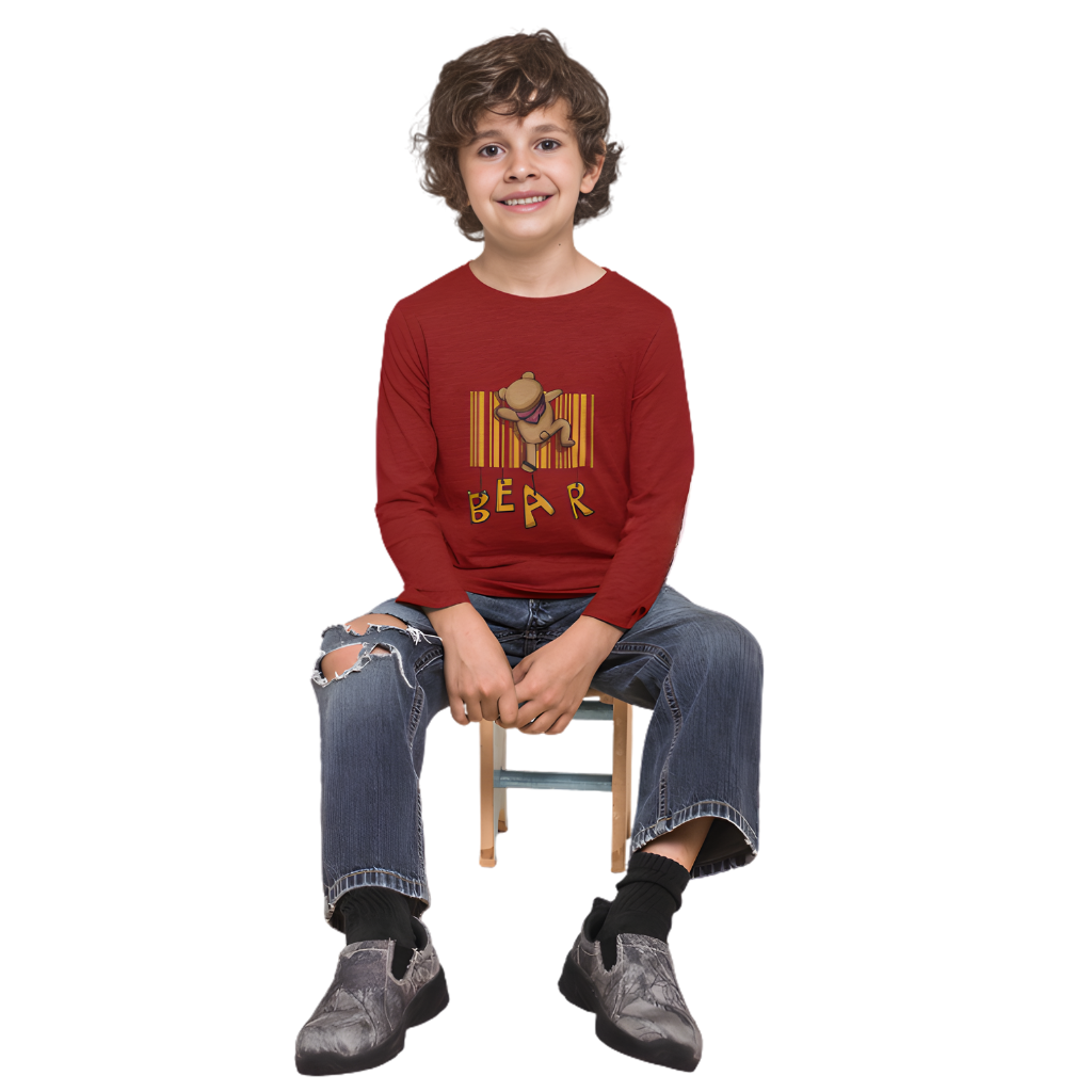 Bear Full Sleeve Printed T-Shirt for Kids